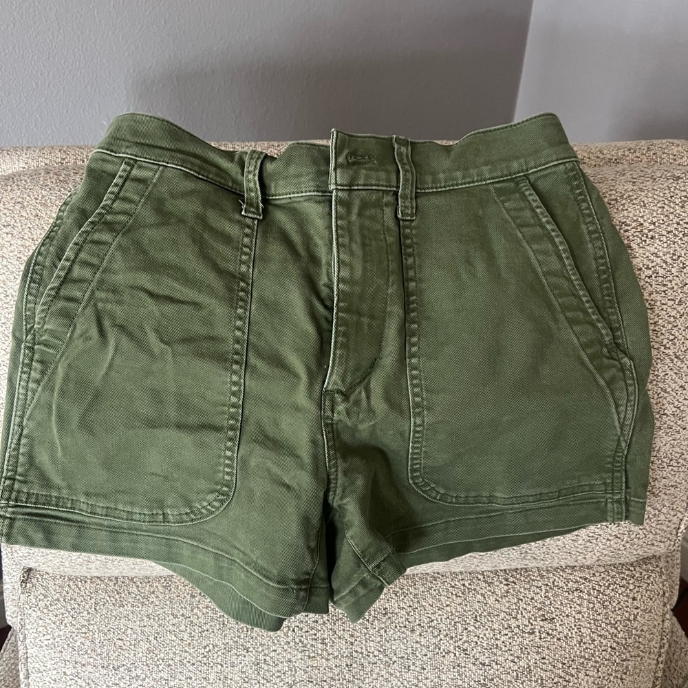 Madewell green high waisted shorts